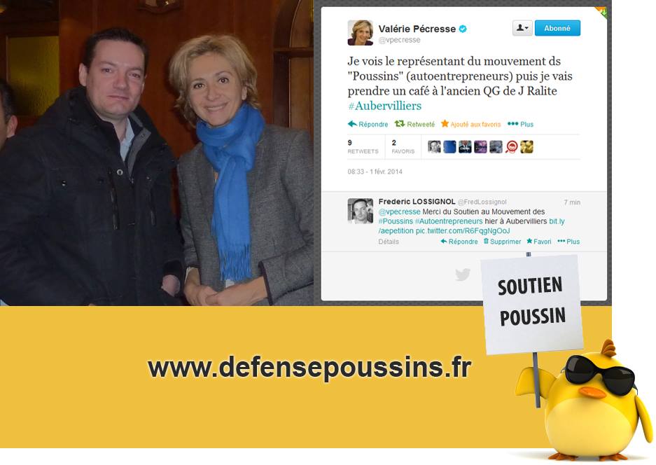 Valérie Pecresse et Frédéric Lossignol à Aubervilliers au sujet du régime Autoentrepreneur